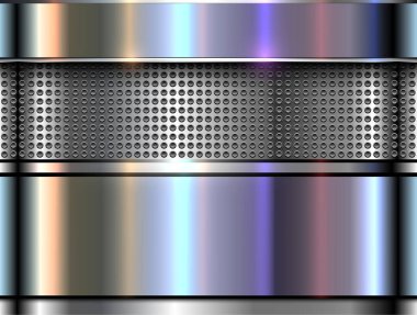 Gümüş cilalı çelik dokusu arka plan, parlak krom metalik yanardöner renk dokusu, 3d vektör parlak metal tasarımı.