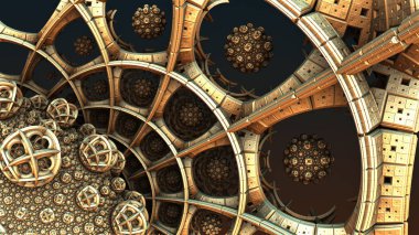 Soyut altın arkaplan, altın yapılar ve yapılar soyut tasarım, 3D resimleme.