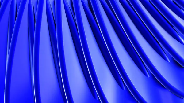 추상적인 파란색 스트립 흥미로운 줄무늬 렌더링 일러스트 — 스톡 사진