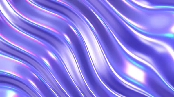 Iridescent Chrome Wavy Gradient Cloth Fabric Abstract Background Ultraviolet Holographic — Stock Photo, Image