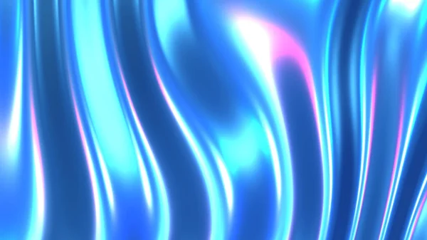 Bølgebånd Med Iriserende Krom Abstrakt Bakgrunn Ultrafiolett Holografisk Metallisk Struktur – stockfoto