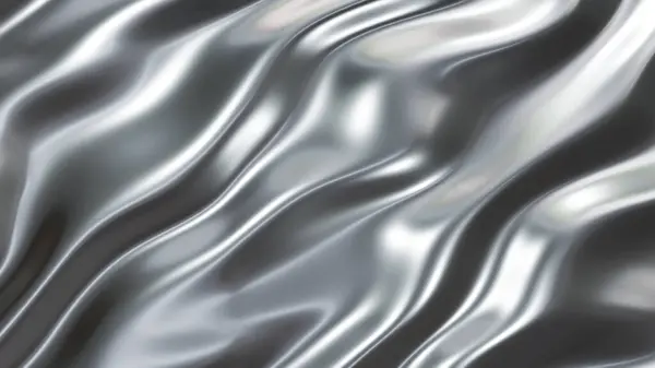 Flytende Krom Bølger Bakgrunn Skinnende Skinnende Metall Mønster Tekstur Silkeaktig – stockfoto
