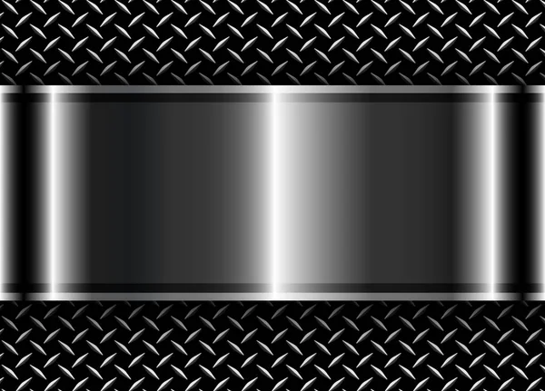 Arrière Plan Argent Noir Métallique Design Vectoriel Avec Texture Tôle — Image vectorielle