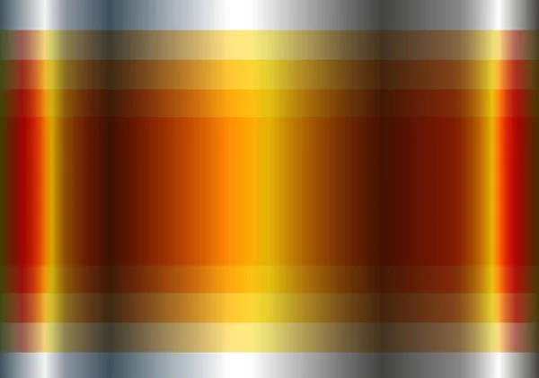 Orange Chrome Metal Background Lustrous Shiny Metallic Design Striped Pattern — Stock Vector