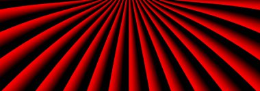 Üç boyutlu kırmızı çizgili soyut arkaplan, ilginç radyal patlama deseni minimum koyu arkaplan, iş sunumu için kabartma tasarımı, vektör illüstrasyonu.