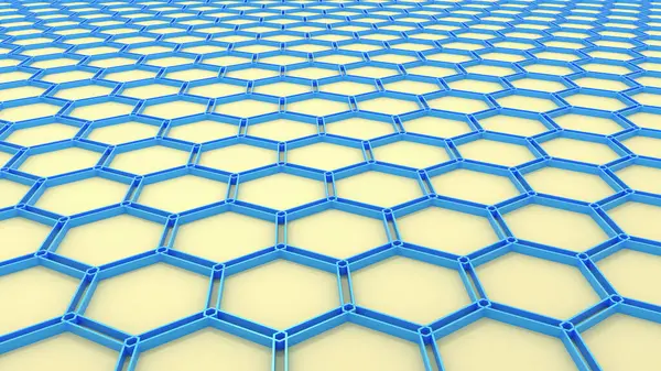 Blå Hexagoner Geometrisk Bakgrund Minimal Bikaka Mönster Tapet Render Illustration — Stockfoto