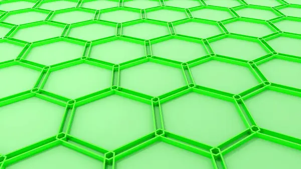 Gröna Hexagoner Geometrisk Bakgrund Minimal Bikaka Mönster Tapet Render Illustration — Stockfoto