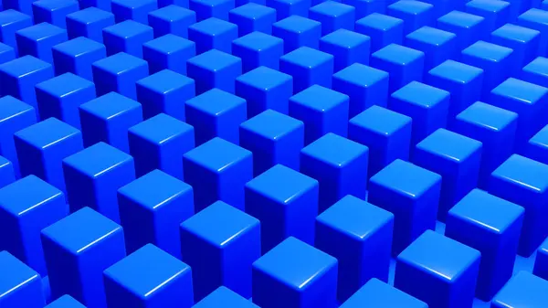 Sfondo Geometrico Blu Cuboide Minima Carta Parati Modello Prospettiva Illustrazione — Foto Stock