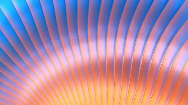 Abstrakter Metallischer Hintergrund Glänzend Orange Blau Gestreiftes Muster Interessante Spirale — Stockfoto