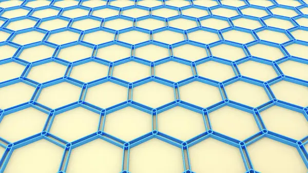 Niebieskie Sześciokąty Geometryczne Tło Minimalny Wzór Plastra Miodu Tapety Renderowania — Zdjęcie stockowe