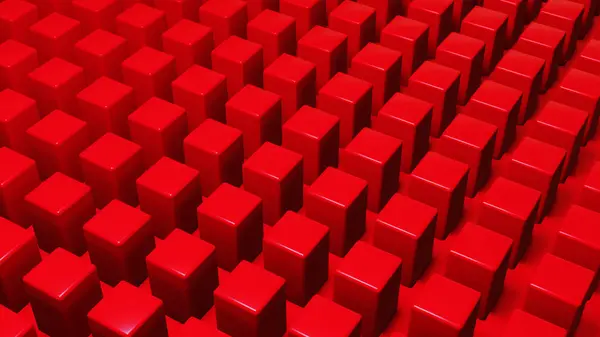 Röd Cuboid Geometrisk Bakgrund Minimal Perspektiv Mönster Tapet Render Illustration — Stockfoto