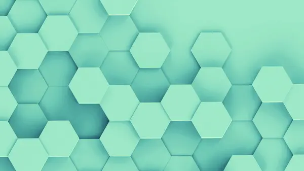 ブルー六角形の幾何学的背景 最小ハニカムパターンの壁紙 3Dレンダリングイラスト — ストック写真