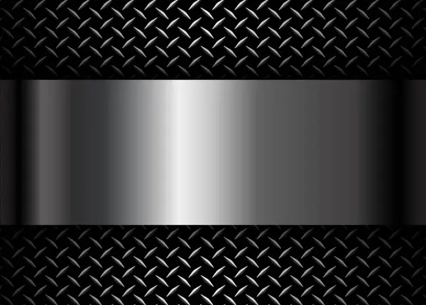 Black Metal Background Diamond Plate Texture Pattern Vector Illustration — Stock Vector
