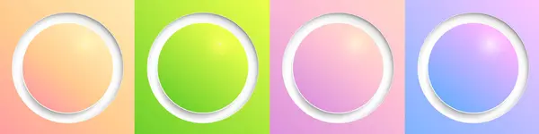 Shiny Web Buttons Set Rainbow Colors Circle Icons Vector Illustration — Stock vektor
