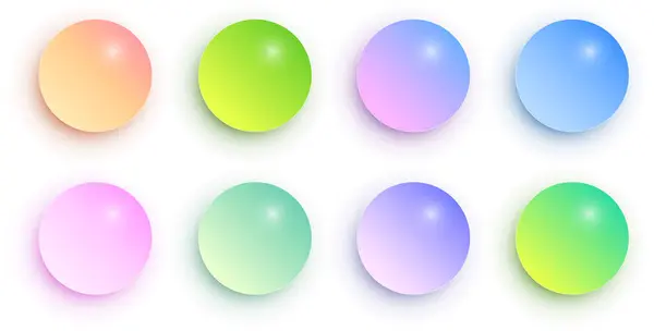 Kolorowe Kule Zestaw Błyszczące Błyszczące Kolorowe Szklane Kulki Kolekcja Kolorowe — Wektor stockowy