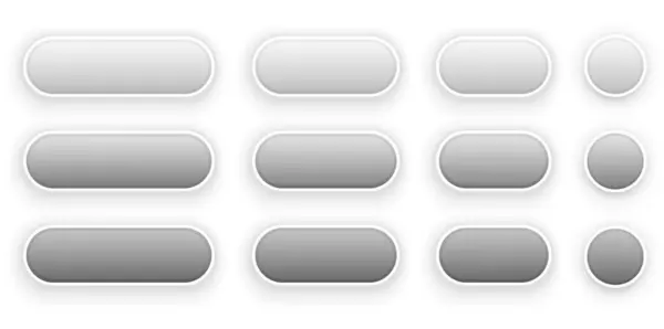 Botões Brancos Cinzentos Para Interface Usuário Design Moderno Simples Para — Vetor de Stock