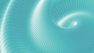 Blue background stripes 3d wavy pattern, elegant abstract striped pattern, interesting spiral architectural minimal background, 3D render illustration.