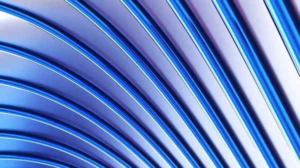 Abstrakter Hintergrund Blaues Metall Wellenmuster Interessante Gestreifte Tapete Renderillustration — Stockfoto