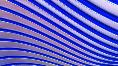 Soyut arkaplan, 3D mavi dalgalı çizgili desen, ilginç çizgili duvar kağıdı, 3D resimleme.