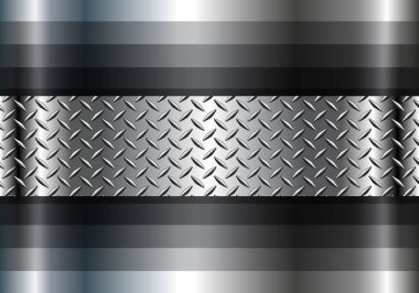 Koyu gri çizgili desen arkaplan, 3D çizgiler soyut simetrik minimum karanlık arkaplan içinde elmas plaka desenli pankart, vektör çizimi.