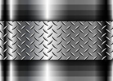 Silver chrome metal background with diamond plate texture pattern, vector illustration. clipart