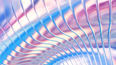 Soyut metalik arkaplan, 3 boyutlu yanardöner metal parlak çizgili desen, ilginç çizgili duvar kağıdı, resimleme.