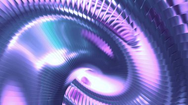 Mor metal arkaplan çizgileri 3d dalgalı desen, zarif soyut çizgili desen duvar kağıdı, render illüstrasyon.