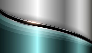 Gümüş yeşil krom metal arka plan, gümüş parlak doku, vektör illüstrasyon.