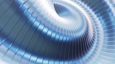 Mavi metal arkaplan çizgileri 3d dalgalı desen, zarif soyut çizgili desen duvar kağıdı, resimleme.