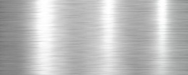 Fırçalanmış metal dokusu arka plan, parlak koyu gümüş metalik desen 3d arka plan, vektör illüstrasyonu.