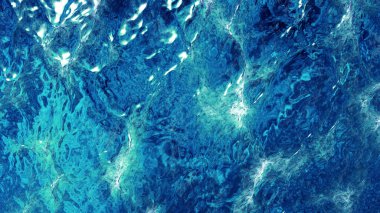 Su dalgaları deseni, pürüzlü deniz dalgaları 3D çizim.