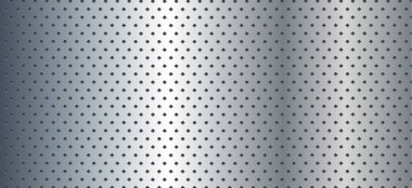 Metal arka plan parlak gümüş krom metalik yarım ton nokta desenli, gümüş cilalı çelik desenli duvar kağıdı 3d vektör çizimi.