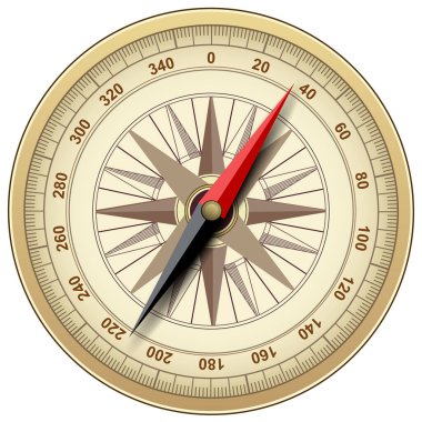 İzole, windrose retro vektör tasarımı ile pusula.