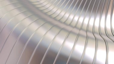 Beyaz inci çizgili desen arkaplan, 3d çizgi tasarımı, soyut minimum beyaz arkaplan, 3D çizim çizimi.