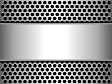 Metal background shiny silver chrome metallic with halftone dots pattern, silver polished steel texture wallpaper 3d vector illustration. clipart