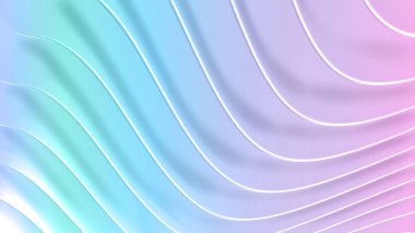 Mor mavi yanardöner desenli arkaplan, 3d çizgi tasarımı, iş sunumu için soyut minimal arkaplan, 3d resimleme