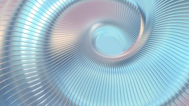 Soyut yanardöner çizgili arka plan, dalgalı mor çizgili desen, ilginç sarmal mimari asgari duvar kağıdı, 3D çizim