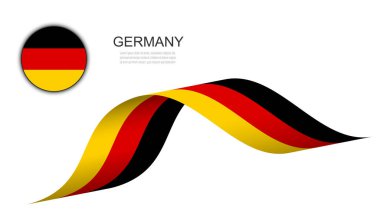 Almanya kurdele ve kriket düğmesine bayrak salladı, Almanya vektör tasarımı illüstrasyonunu işaretledi.