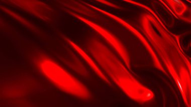 Sıvı kırmızı krom dalgalar arka plan, parlak ve parlak metal desen dokusu, ipeksi üç boyutlu resimleme.