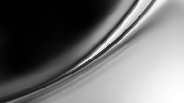 Gümüş siyah dalgalı soyut arkaplan, 3D çizgiler tasarımı, iş sunumu için soyut minimal arkaplan çizimi 3D resimleme.