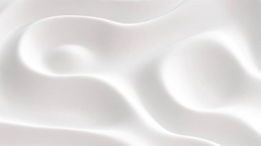 Beyaz çizgili şablon arka plan, 3d dalgalı çizgiler tasarımı, iş sunumu için soyut minimum beyaz arkaplan, resimleme.