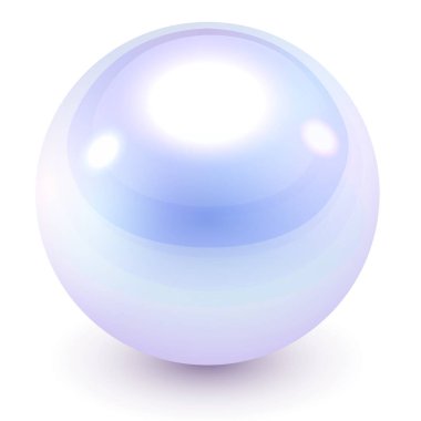 İnci, gerçekçi 3 boyutlu simge, vektör illüstrasyonu.