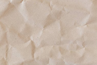 Buruşmuş ve buruşmuş ambalaj kağıdı dokusu arka plan makrosu.