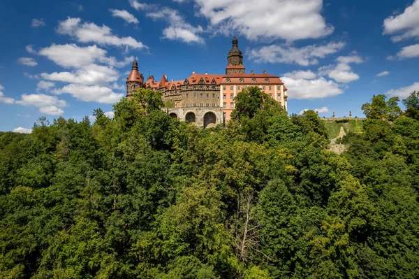 Luftaufnahme Des Schlosses Ksiaz Walbrzych Polen — Stockfoto