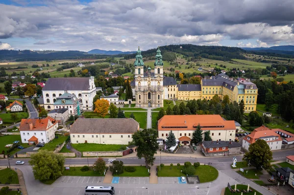 Post Cistercian Abbey Krzeszow Poland Airline Photo — 스톡 사진
