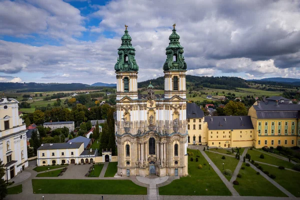 Cistercian Abbey Krzeszow Poland Aerial Photo 图库图片