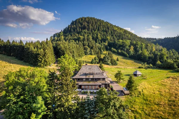 Andrzejowka Berghütte Und Waligora Sommer Drei Täler Pass Gebirge Suchen — Stockfoto