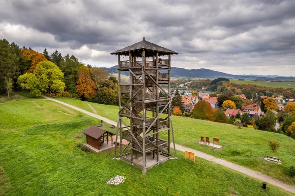 Обзорная Башня Мирошеве Нижняя Силезия Польша Фото Воздуха — стоковое фото
