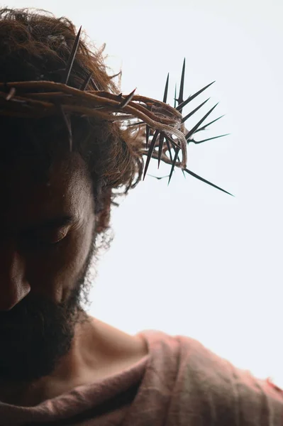 Jesus Christ Portrait Crown Thorns — Stock Photo, Image