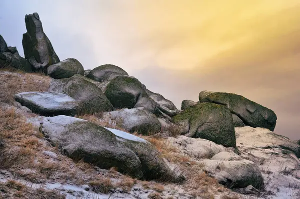 Зимовий Час Макінських Горах Румунія Ліцензійні Стокові Фото